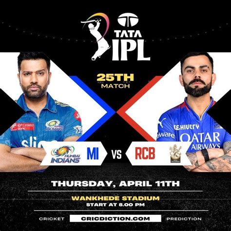 Mumbai Indians vs Royal Challengers Bengaluru, 25th Match.